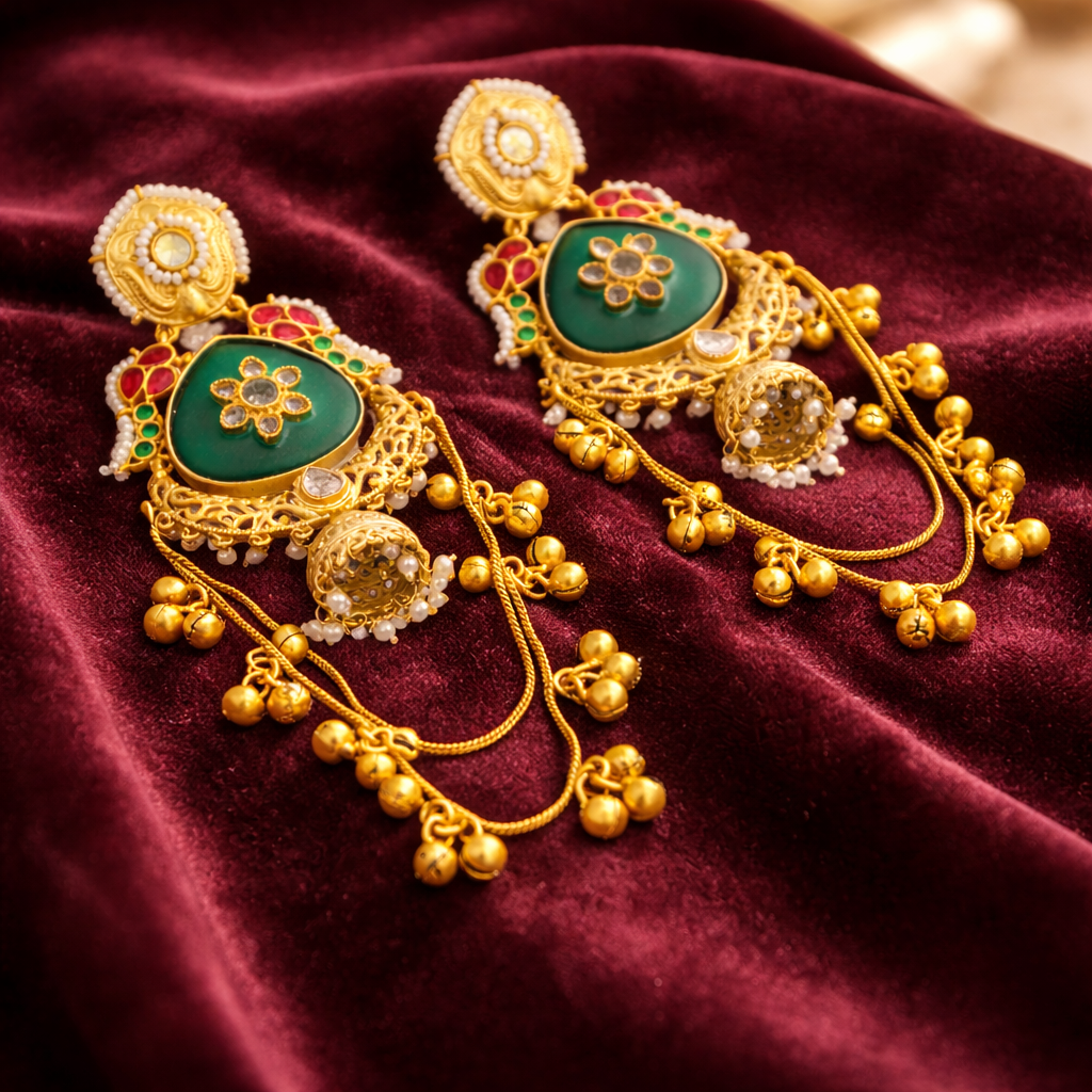 Jahanara Meenakari Kashmiri Earrings
