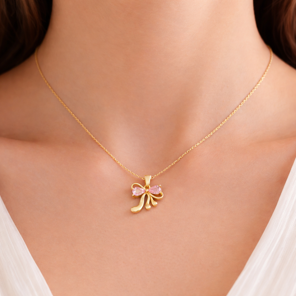 Rosaline Bow Pendant with Chain with pendant
