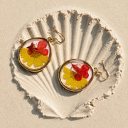Hand Painted Sunflower Earrings