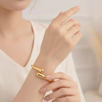 Golden Bloom Floral Cuff Bracelet