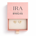Golden Spark Heart Stud Earrings