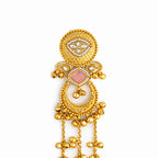 Chandbali Pink Stone kashmiri Jhumka Earrings