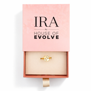Sparkling Clover Heart Gold Ring