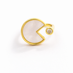 adjustable gold-plated Pac-Man ring