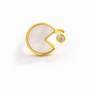 adjustable gold-plated Pac-Man ring