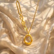 Golden Orbit Link Chain with pendant