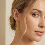 Urban Chain with pendant Bar Drop Earrings
