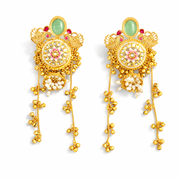 Peacock Polki Jhumka kashmiri Earrings