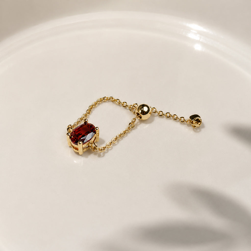 Crimson Adjustable Ring
