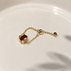 Crimson Adjustable Ring
