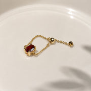 Crimson Adjustable Ring