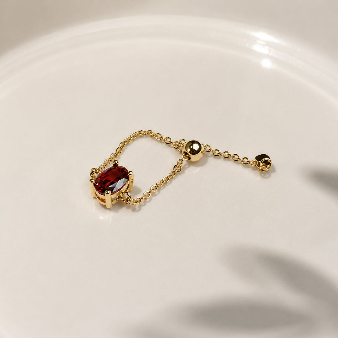Crimson Adjustable Ring