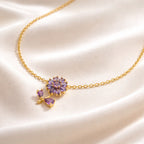 Amethyst Blossom Charm with Chain with pendant