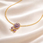 Amethyst Blossom Charm with Chain with pendant