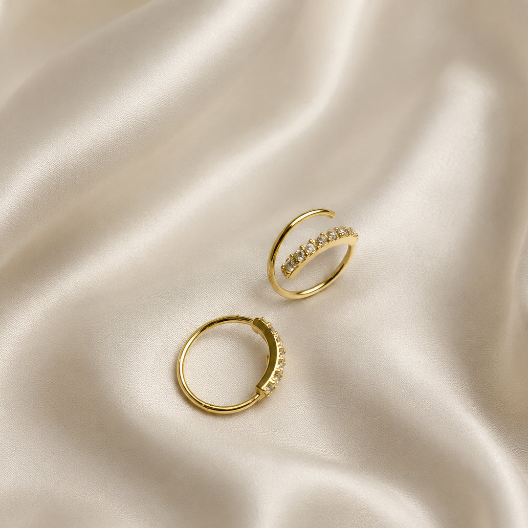 Spiral Bling Hoops