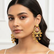 Kashmiri Gold Jhumka Earrings