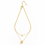 Velora Layered Heart pendant with Chain with pendant