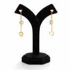 Twin Heart Drop Chain with pendant Earrings