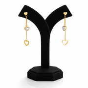 Twin Heart Drop Chain with pendant Earrings