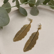 Feather Drop Earrings