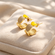 Mint Glow Geometric Stud Earrings