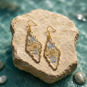 Hand-painted Forget-me-not earrings