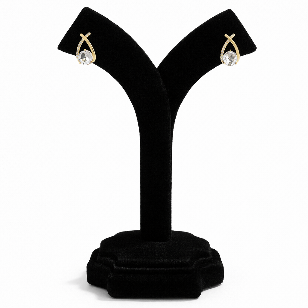 Glimmer Cross Bling Minimal Earrings
