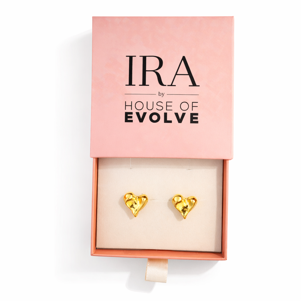 Textured Love Heart Studs