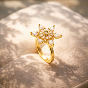 Celestial Bloom Crystal Flower Ring