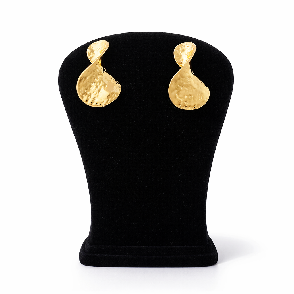 Aurora twisted Hammered Drop Earrings