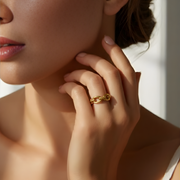 Hammered Gold Finish Ring