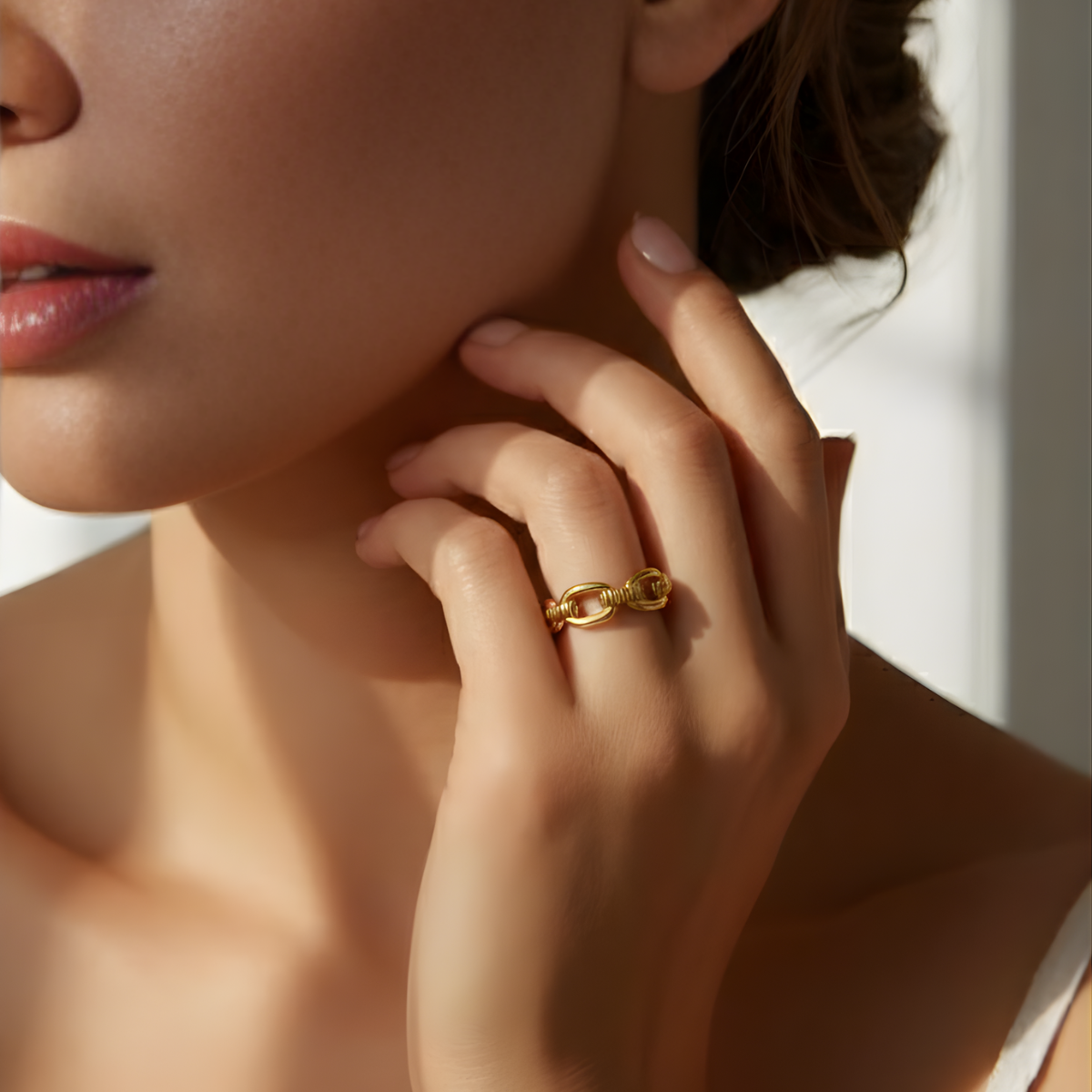 Hammered Gold Finish Ring