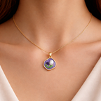 Lavender Pearl Bloom pendant with Chain with pendant