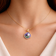 Lavender Pearl Bloom pendant with Chain with pendant