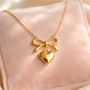Ribboned Heart charm Pendant