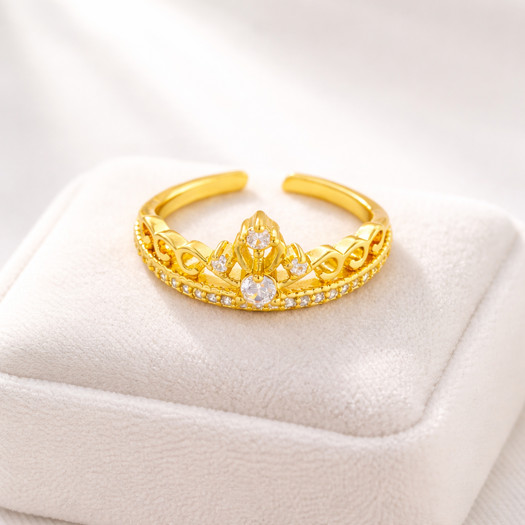 Shahi Crown CZ adjustable Ring