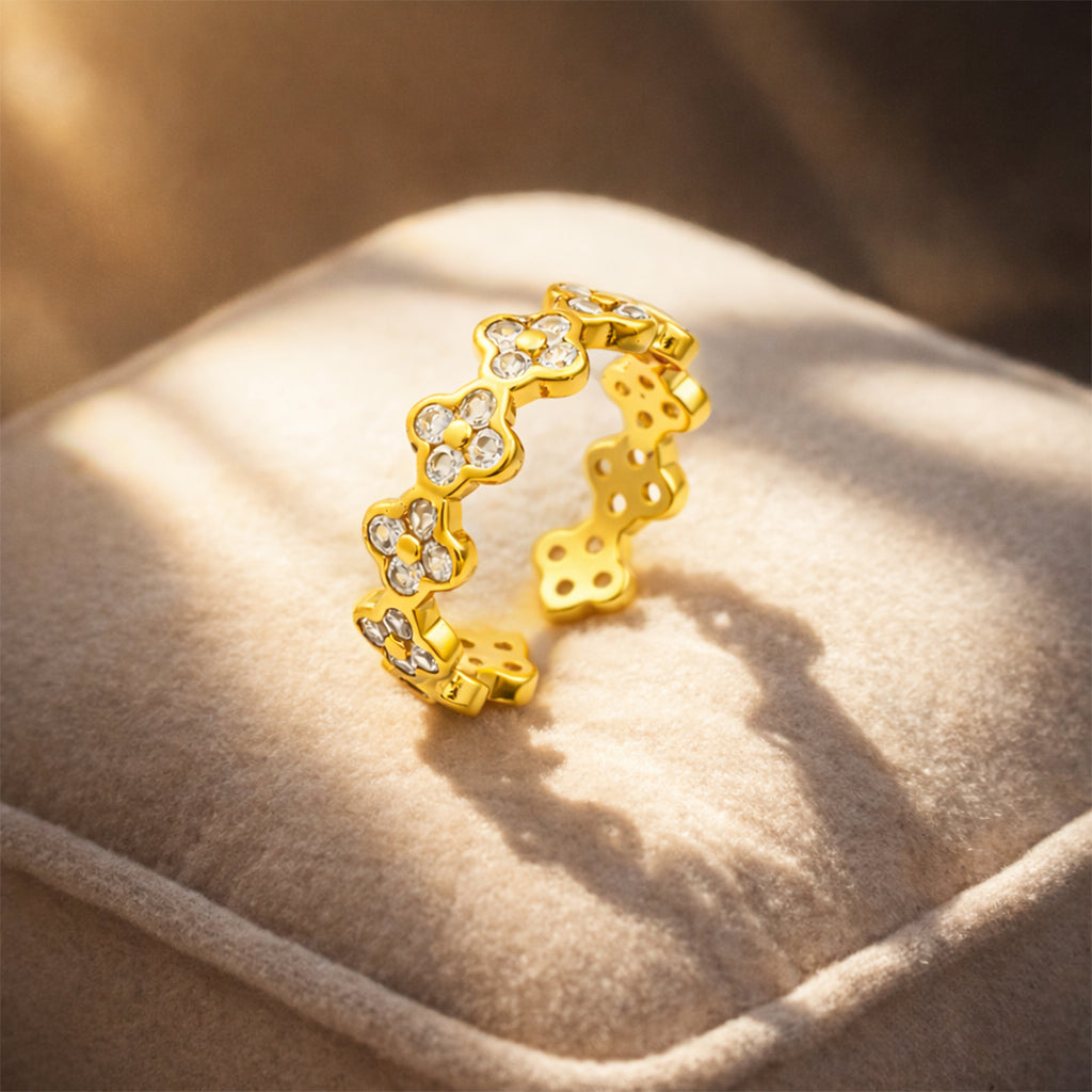 Celestia Petal Sparkle Statement Ring