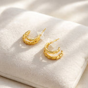 Golden Block Luxe Hoop Earrings