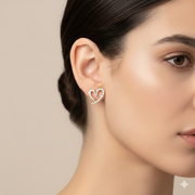Crystal Open Heart Stud Earrings