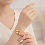 Golden Bloom Floral Cuff Bracelet