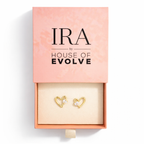 Crystal Embrace Open Heart Stud Earrings