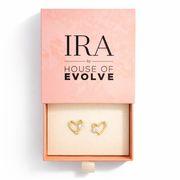 Crystal Embrace Open Heart Stud Earrings