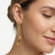 Glossy Heart Drop Hoop Earrings