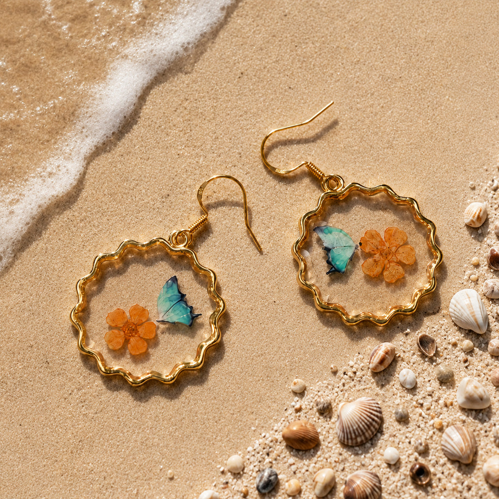 Hand-painted butterfly earrings