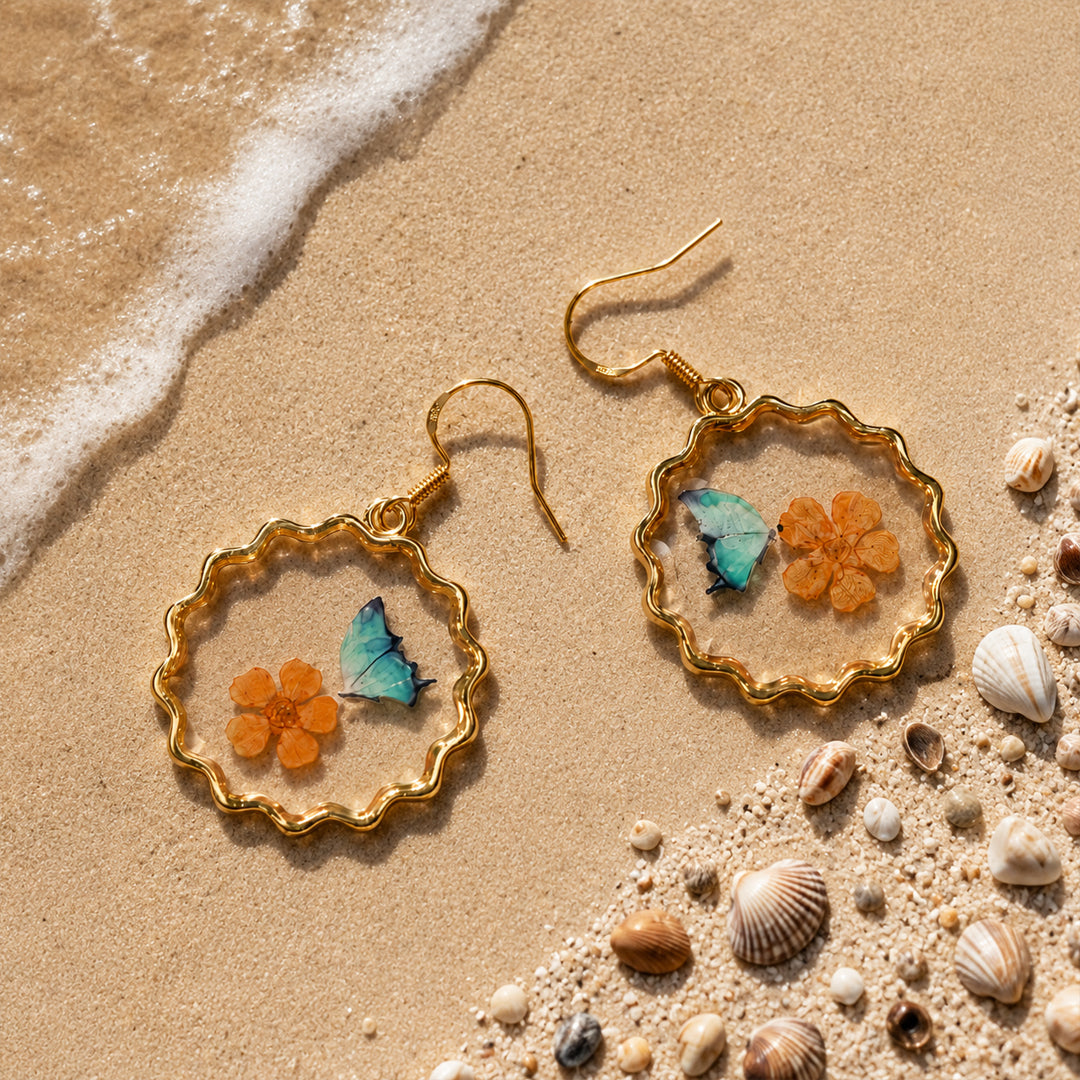 Hand-painted butterfly earrings