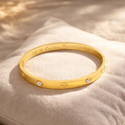 Golden Luxe Screw Crystal Bangle