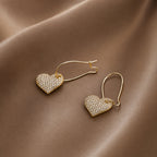 Gold Heart Hoops