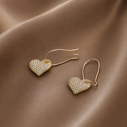 Gold Heart Hoops
