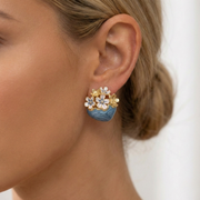 enamel floral earring