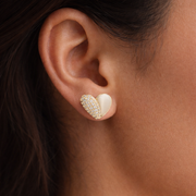Pearl Kiss Crystal Heart Earrings